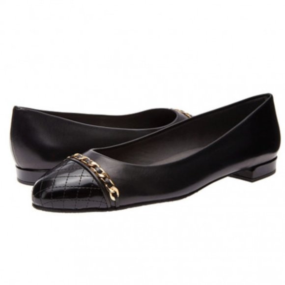 Stuart Weitzman: Quilt Legacy Black Ballerina Flat (Super Slim) - Picture 1 of 1